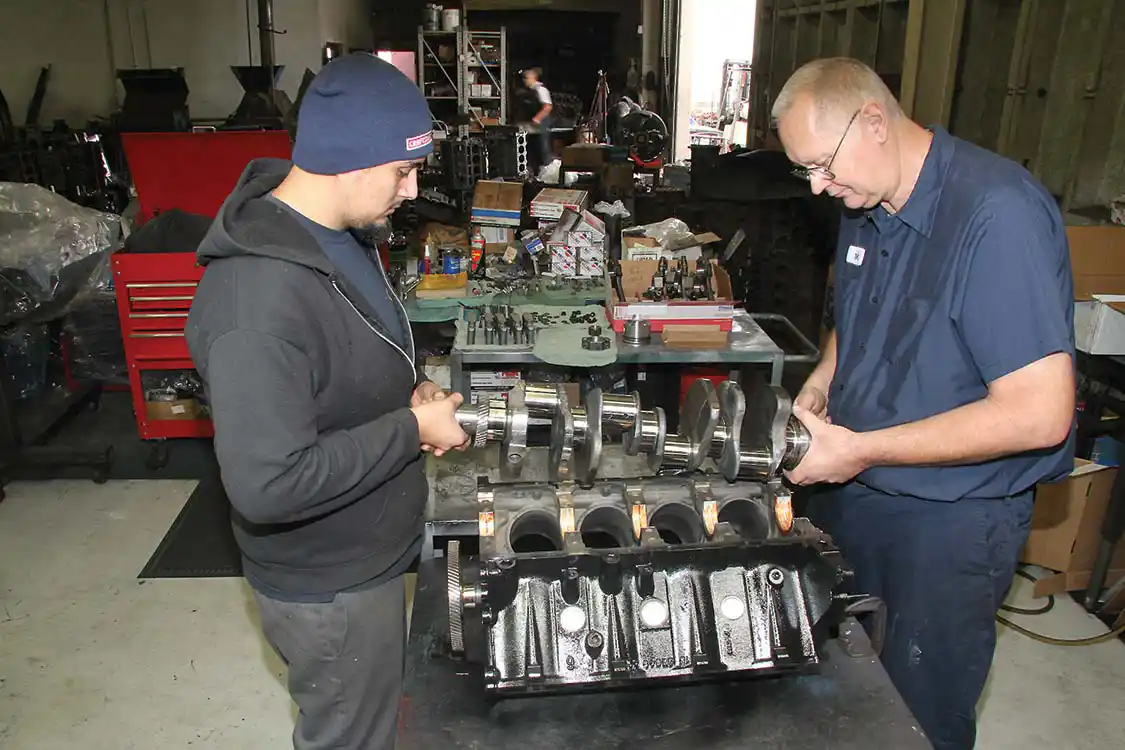16. Installing the crank is best done with two people. The crank is heavy and literally dropping it in, or just dropping it, can cause parts damage and personal injury.