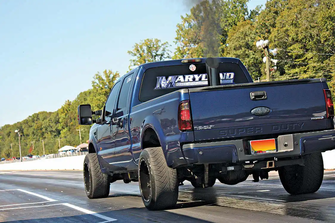 Mike Corsilli’s 6.4L Power Stroke not only has the looks of being the nastiest street truck in the greater Baltimore area, but it has the horsepower to back it up. With the help of Maryland Performance, the single-turbo monster made it clear to the semi-finals of racing and took home the win in the dyno competition with more than 900 hp on fuel only.