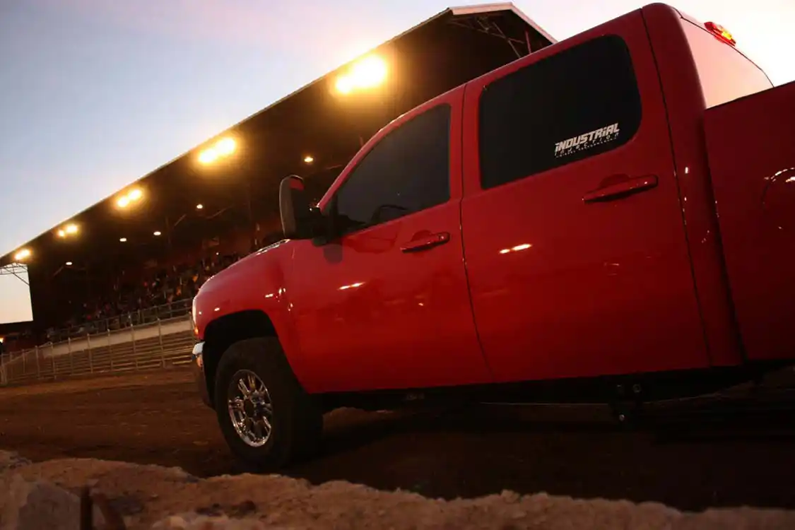 Fun moved over to the makeshift dirt track as the sun was setting behind the horizon. This year was the first attempt at a bracket race on the short county fairgrounds arena, but was a major success with both competitors and spectators. Is there anything better than 700+ horsepower trucks throwing dirt and debris 200 feet in the air while drifting sideways looking for traction?