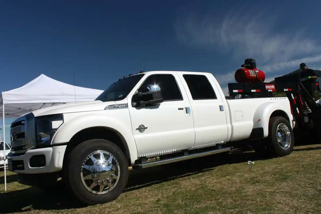 Is it a showpiece or a workhorse? While you can be the judge of that, this 6.7L <a href="https://www.powerstrokediesel.com/">Power Stroke</a> is owned by Justin Summer at Auto Trends Motorsports. The big dually spends its life hooked to the big portable dyno, hauling it around to events all over the country.