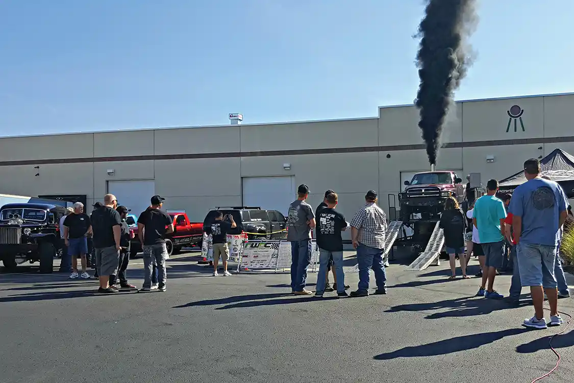 In the parking lot of Edge headquarters, the Northwest Dyno Circuit portable <a href="https://superflow.com/">Superflow</a> chassis dyno helped carry the load of over 90 entries in the day’s dyno competition. With the help of both of Edge’s in-house dynos, wait times were short and the action kept rolling throughout the day.