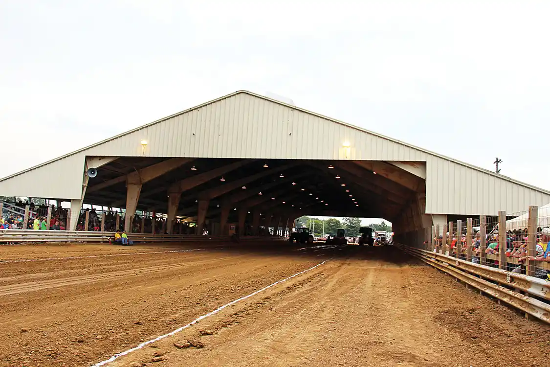 How many times have you been to a truck pull that ended up being rained out? We’ve seen several. Thanks to the 250x85 foot concrete covered outdoor arena at the Expo Gardens fairgrounds in Peoria, Illinois, pulls can take place rain or shine.
