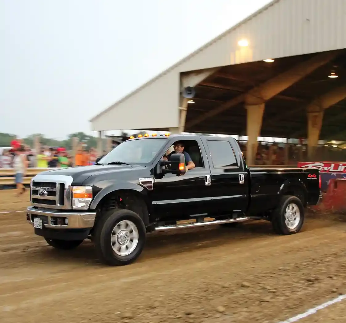 As stated, stock turbo rules definitely benefitted the 6.4L Power Strokes that were there to compete (thanks to the factory compound turbocharger arrangement). Here, Dennis Burk and his tune-only ’08 F-350 storm to a distance of 268 feet and change: good enough for Third Place.