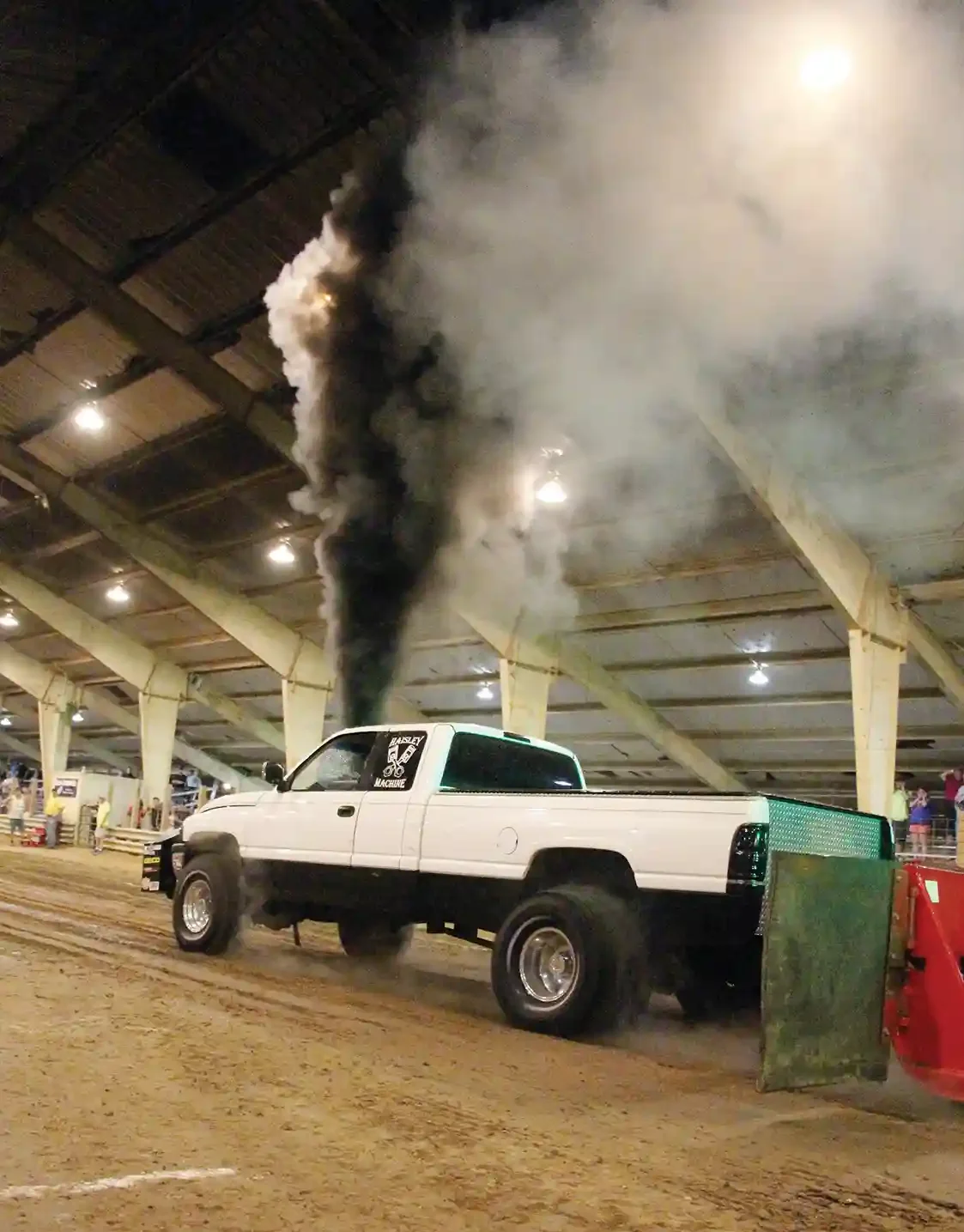 A Haisley Machine sticker plastered on the rear window of a second-gen Cummins is usually a telltale sign that the truck’s a runner. Unfortunately for Sam Kupferschmid and his 2.6 Class ’99 Dodge, with tornadoes reportedly approaching the area, the event ended abruptly after his hook. However, he would get the unofficial win in the Open/2.6 Class.