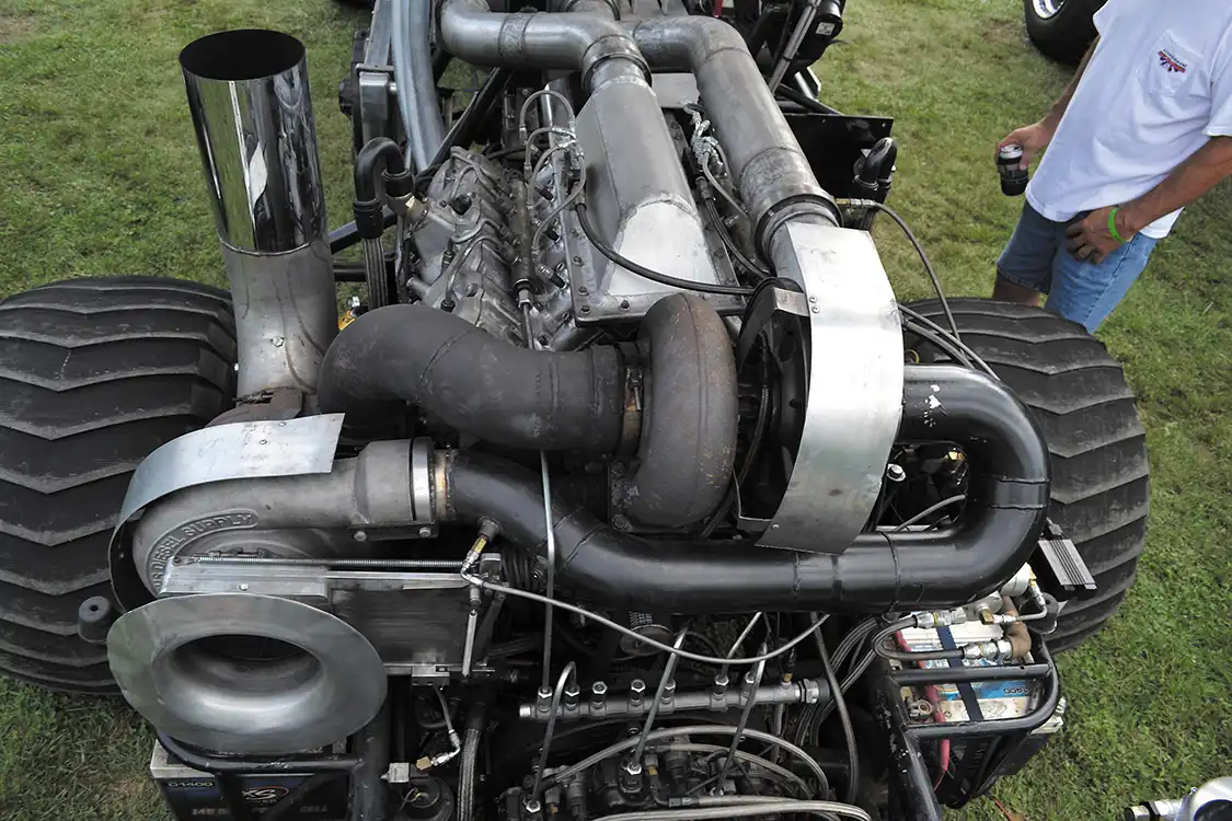 While Kyle's Duramax may be different, the basic recipe is pure Super Stock class puller. Huge compounds, a stout bottom end and a ton of one-off parts combine to produce 2,200 horsepower at 5,000 rpm, along with more than 3,000 lb-ft. of torque.
