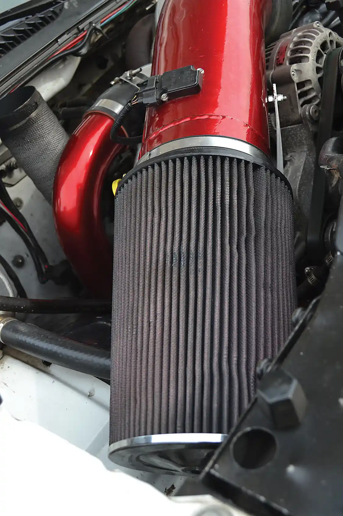 Even with the big turbo, an air filter is still something John runs to keep any debris from entering the engine. A large universal <a href="https://www.knfilters.com/">K&amp;N</a> filter gets the job done.