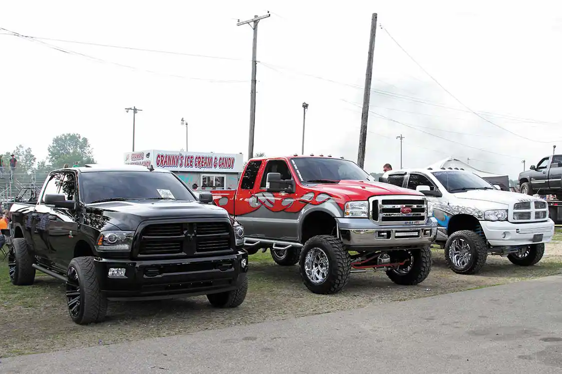 In a crowded field of show-n-shine competitors, these three stood out and took the top three spots. From left to right: Anthony Karascewski took first place with his ultra-clean Dodge; Trevor Selinger’s custom painted Ford was awarded second place, and Jacob Neuenschwander’s custom painted Dodge earned third place.