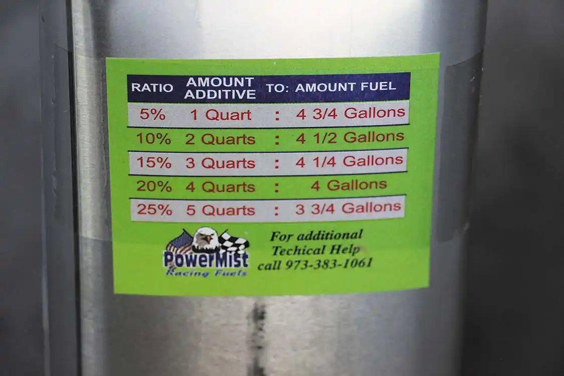 For our testing purposes, we started with a 5% mixture of Nitro-XD, and then increased the ratio to 10%. Following our test, the makers of the additive told us that a lot of truck pullers run somewhere between a 20% to 25% mixture. For the most part, tractor pullers stick in the 15% to 20% range.