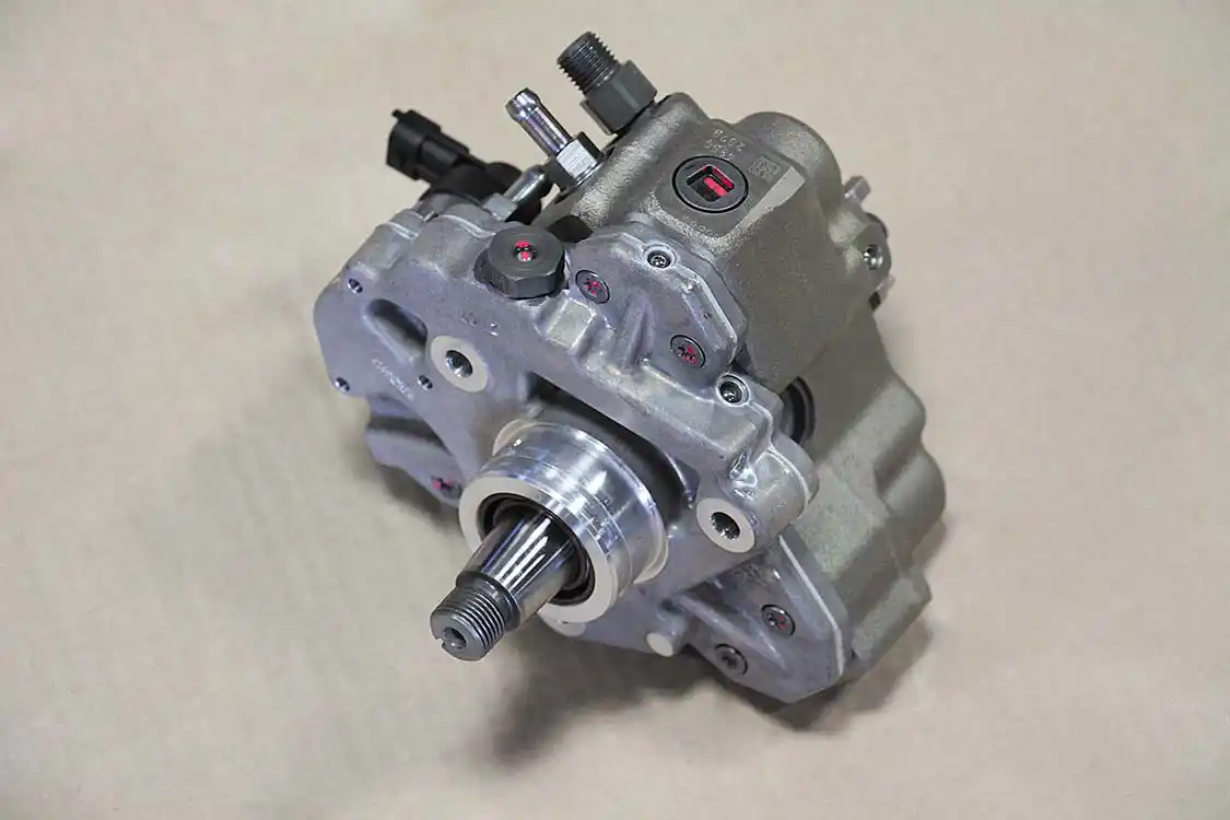 12. The issue with the LML Duramax having piezoelectric injectors is while the stock injectors have the potential to make as much as 650 hp with the right amount of airflow, the Bosch CP4.2 can’t supply enough rail pressure to make 500 hp. This is why Randall’s replaced it with this 10mm stroker CP3 from <a href="https://www.exergyperformance.com/">Exergy Performance</a>. When used as a single pump (as it is in this build) Exergy’s 10mm CP3 can support in excess of 900 hp on LML Duramax applications.