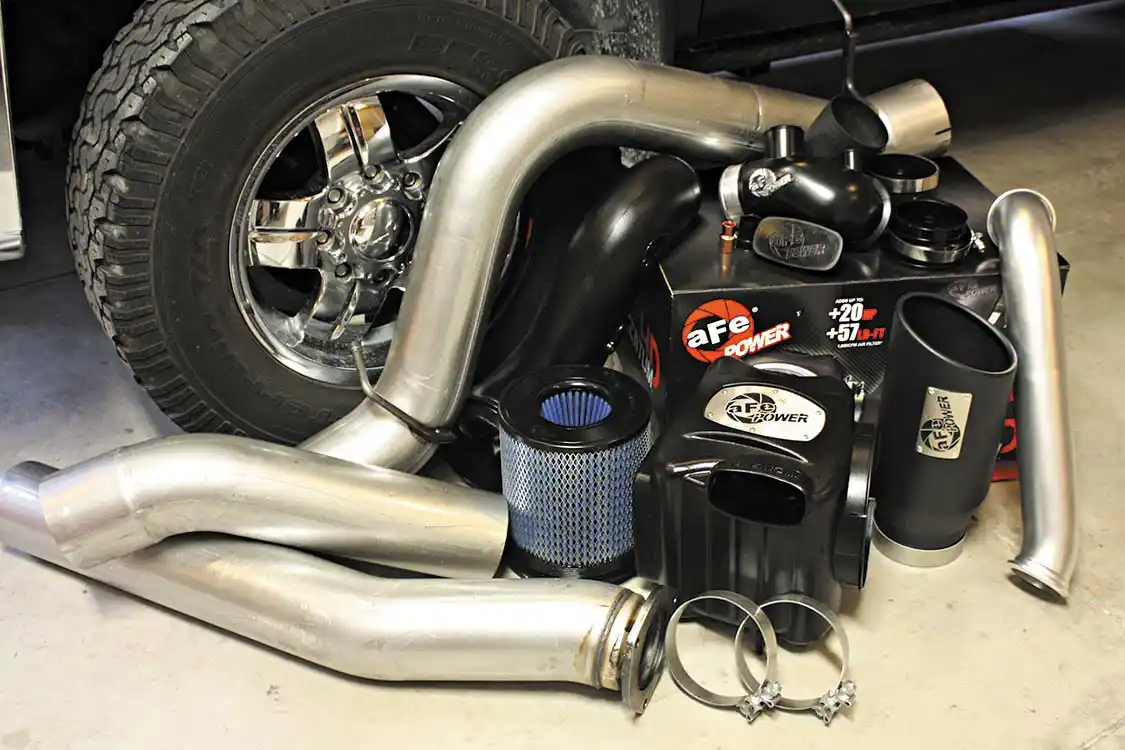 1. AFE Power offers a magnitude of simple bolt-on parts that can improve upon the factory LMM intake and exhaust systems without removing any emissions equipment, most are even C.A.R.B. compliant. Like any diesel engine, better air in and better air out can increase efficiency, power, throttle response, and overall performance.