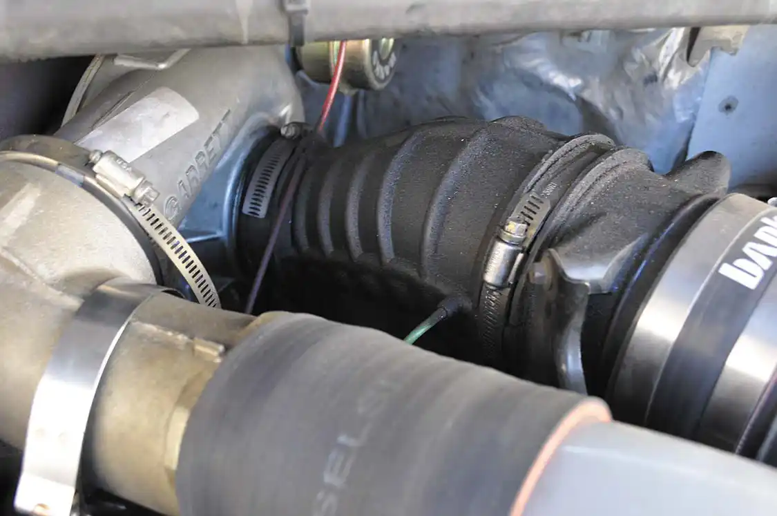 7. The first part we removed was the turbo inlet tubing and air intake.