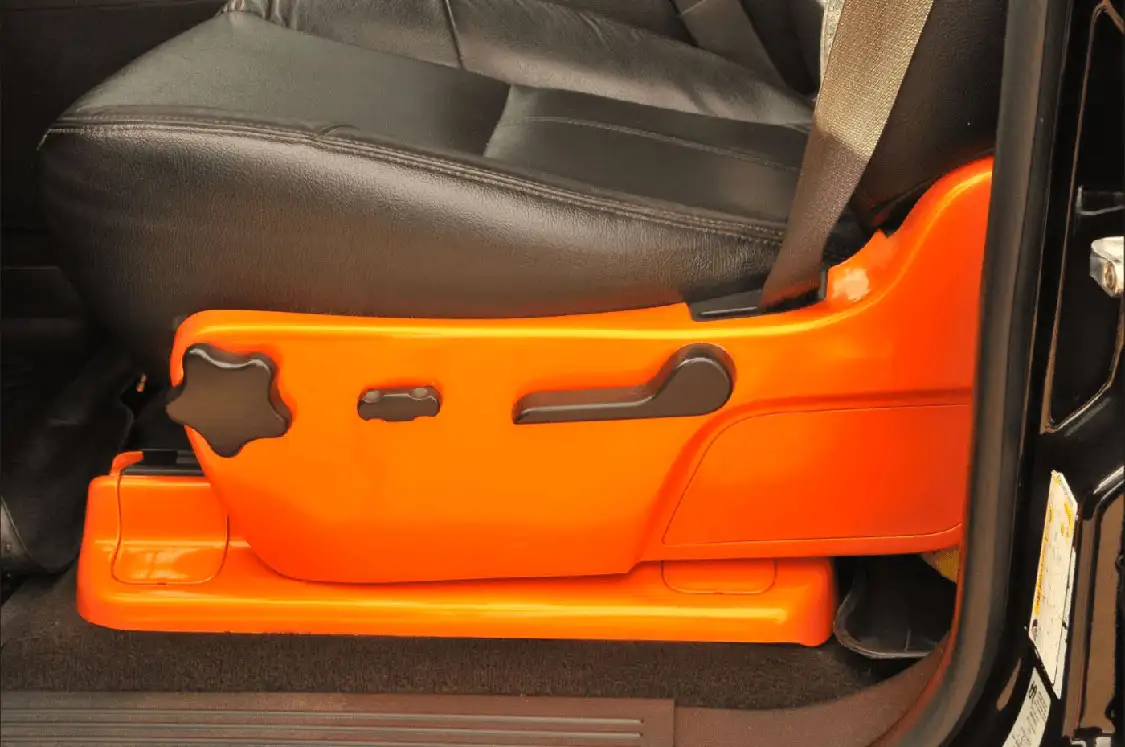 Even the seat bases were custom painted to match the truck.