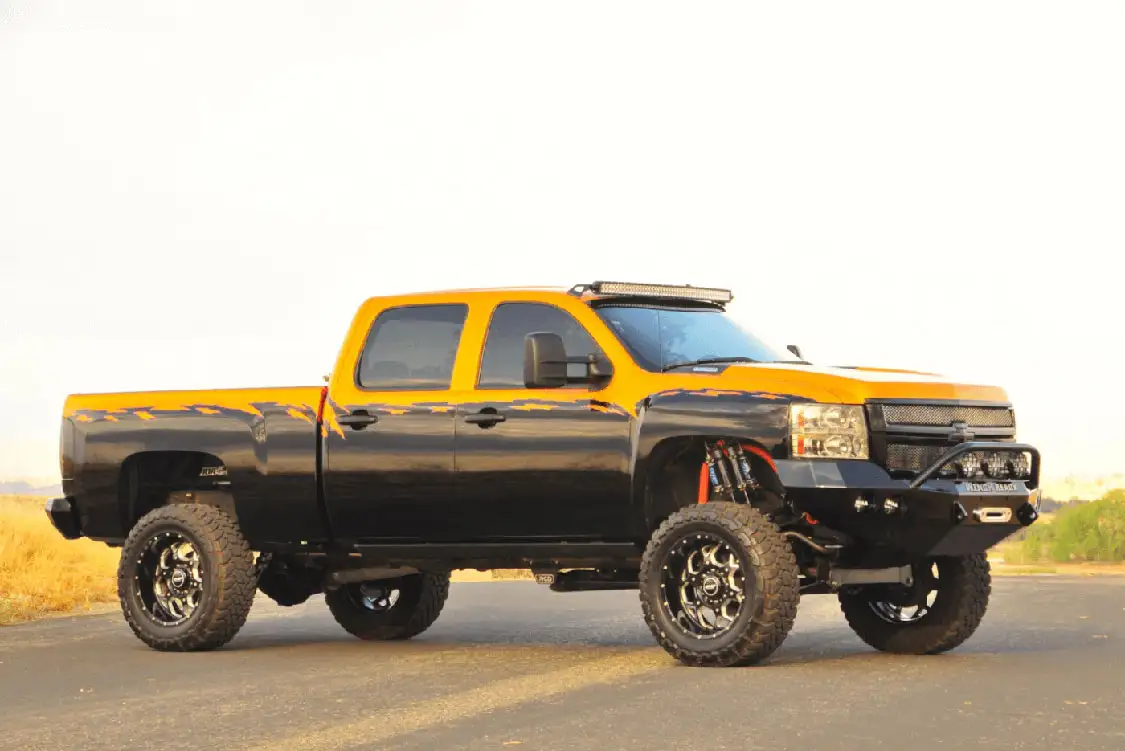 The truck sits up an additional 6 inches thanks to the RCD lift kit.
