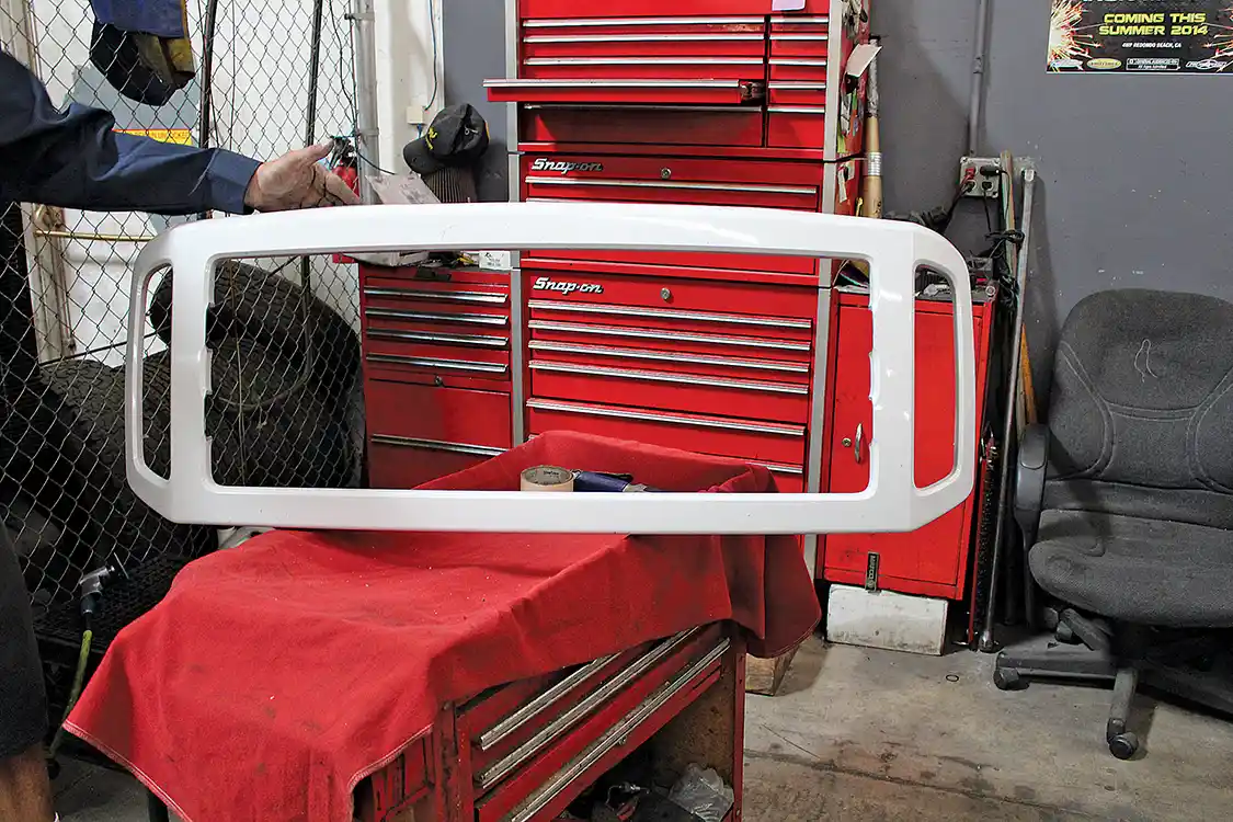 8. This is what the grille shell looks like once trimming is complete.