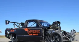 One of the biggest draws of events like the NHRDA World Finals is the sight of vehicles nobody has seen before, like this custom 511-cid (8.3L) supercharged diesel that would prove to be the loudest vehicle on the premises.