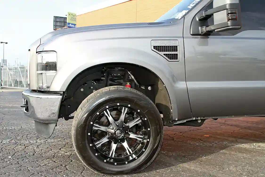 A set of 20-inch Fuel Nutz wheels and Nitto NT420S tires provide the traction to try to tame the 750-horsepower triple-turbo monster.