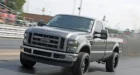 Here's Lindenberg and his triple-turbo Ford in action on the track at the 2014 Scheid Diesel Extravaganza.
