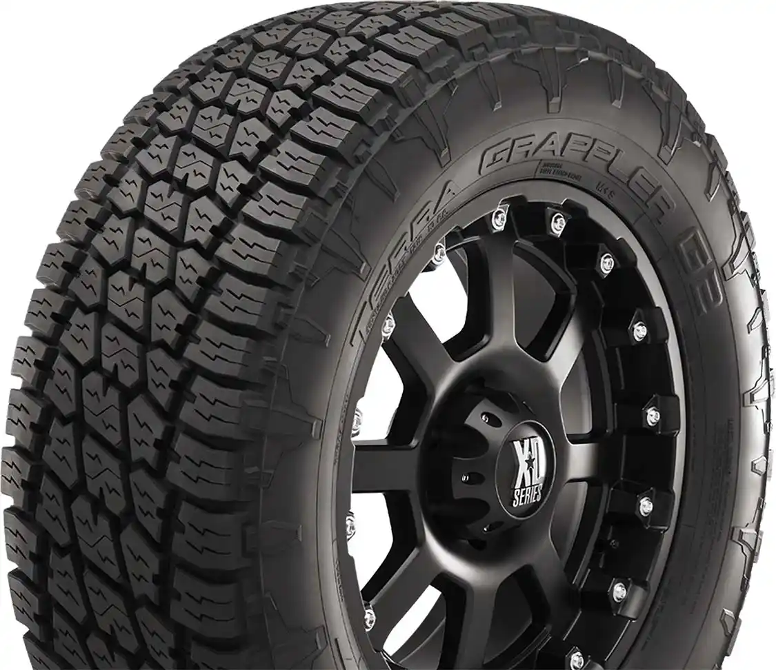 A standard for Nitto light truck tires is their dual-design sidewall. You can face the side you like out, or mix and match to really mess with peoples’ heads.