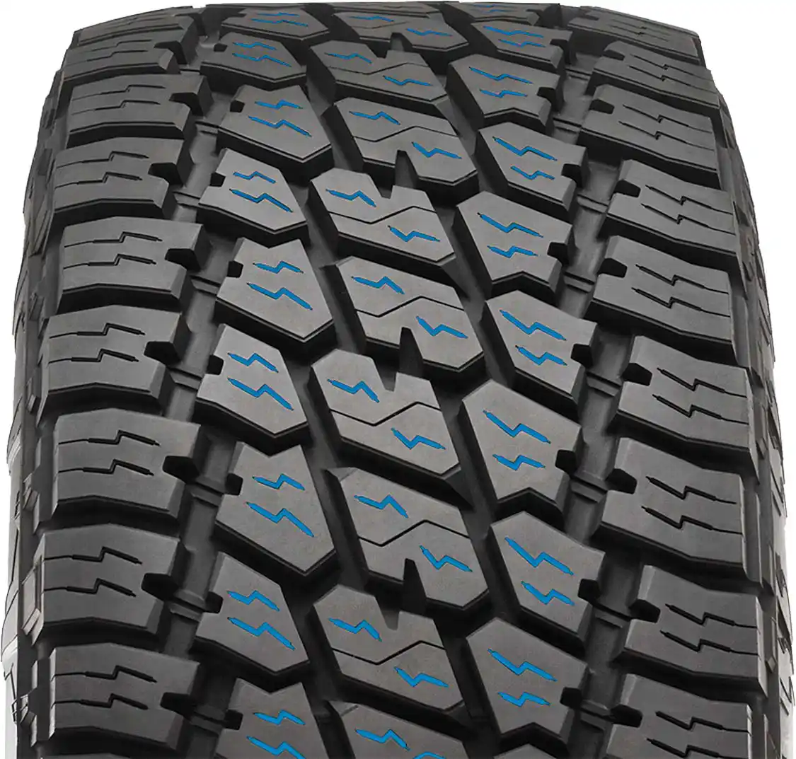 The Terra Grappler G2 features full-depth sipes in the tread. This provides the functional benefit of increased all-season performance. On the aesthetic front, the tire will maintain the appearance of the tread design throughout the tire's life expectancy, even as the tire wears down.