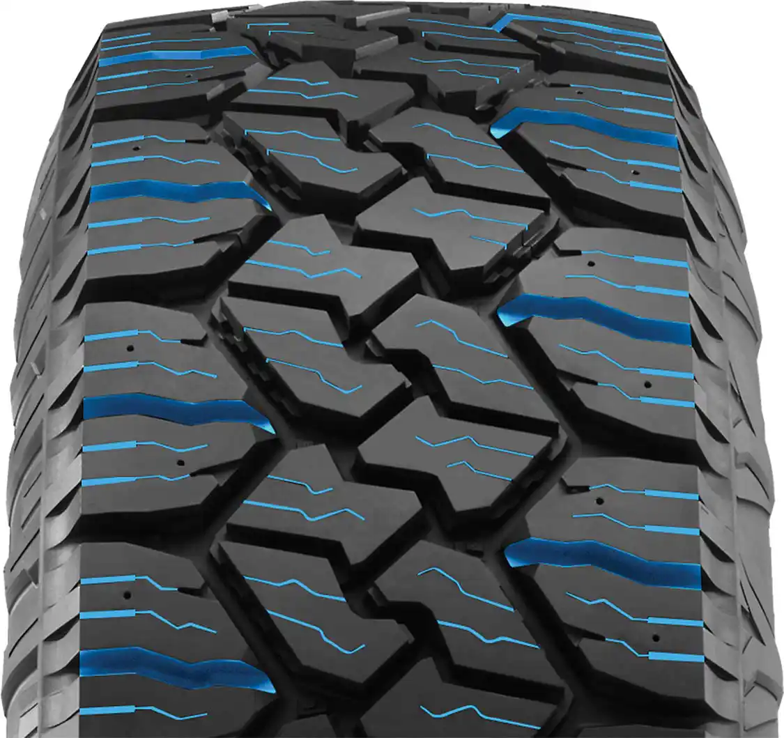 The EXO Grappler AWT is rated with the three-peak mountain snowflake symbol that denotes use for winter driving. The deep tread sipes and large lateral grooves provide biting edges as well as water and snow/slush evacuation. In addition, this tire comes pre-molded for optional TSMI #15 sized studs.