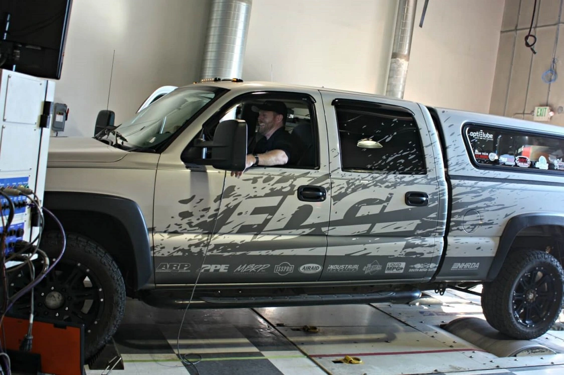 Verlon Southwick is another Edge-sponsored driver who knows his way around both the drag strip and the dyno. Running a fully built LBZ engine and <a href="https://www.allisontransmission.com/">Allison</a> transmission, his big fuel and compound turbos were enough to put down 870 hp and 1,437 lb-ft of torque. Judging by the smile, he was happy with that result.