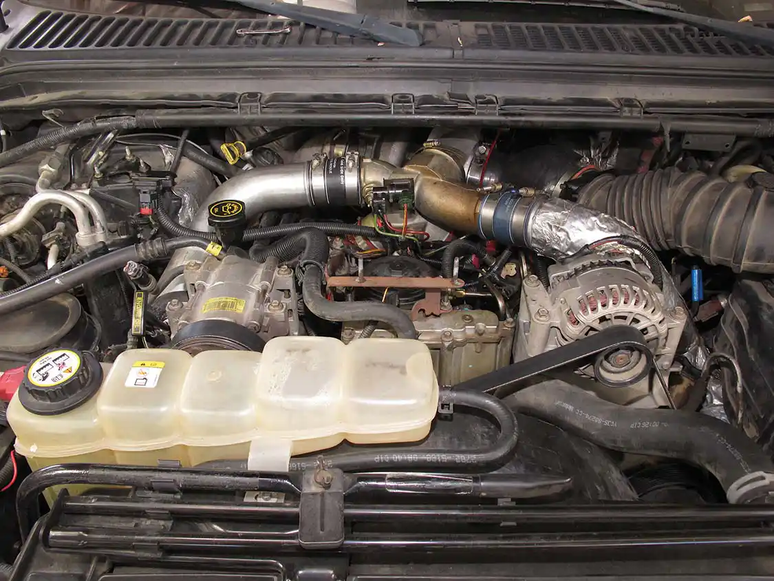 20. Here’s the completed Applied Performance turbo upgrade on our 7.3L Power Stroke.