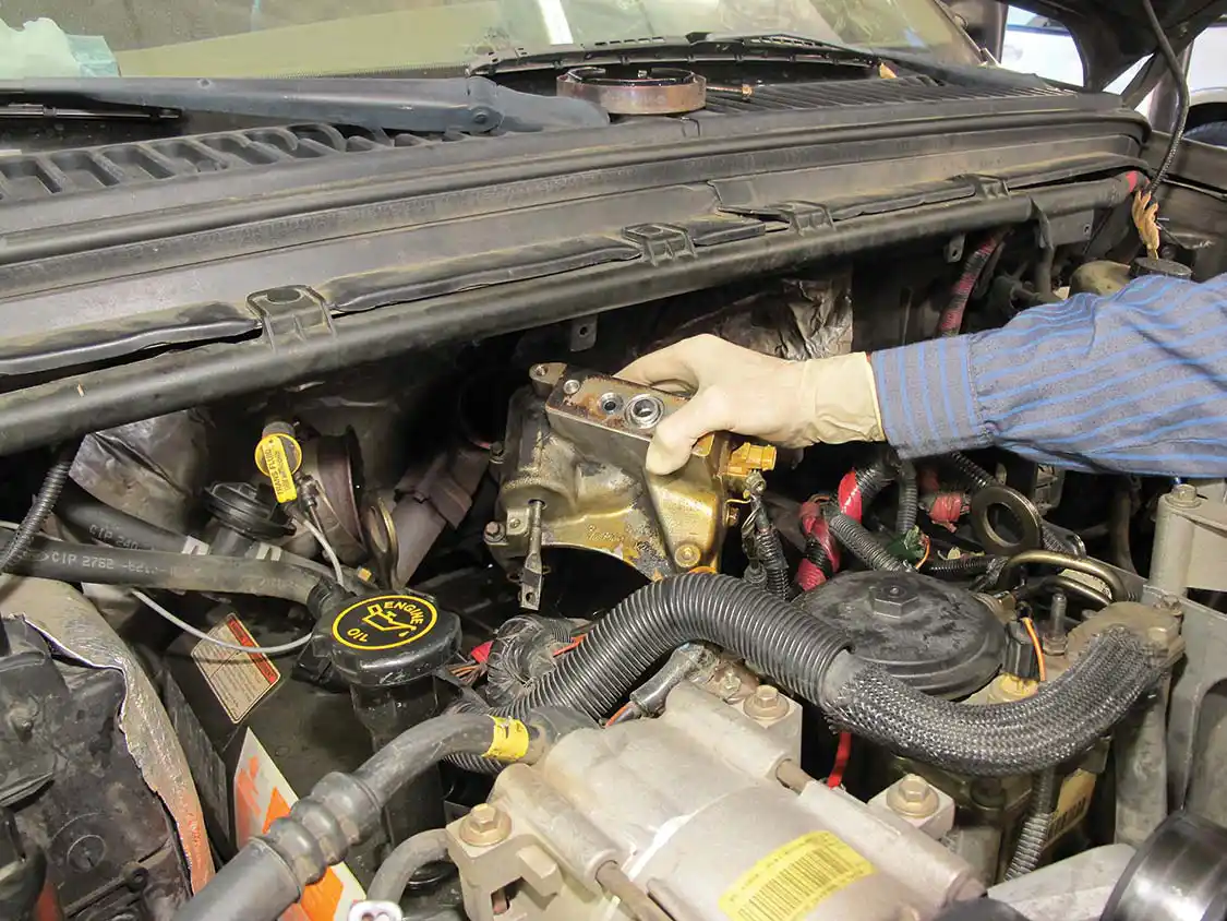 7. The turbo pedestal should be removed, resealed and reinstalled for the upgrade installation.