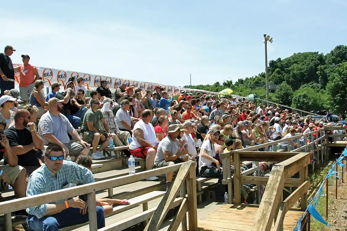 The main grandstands at the track were full from the time the dirt drags started through the end of the pull.