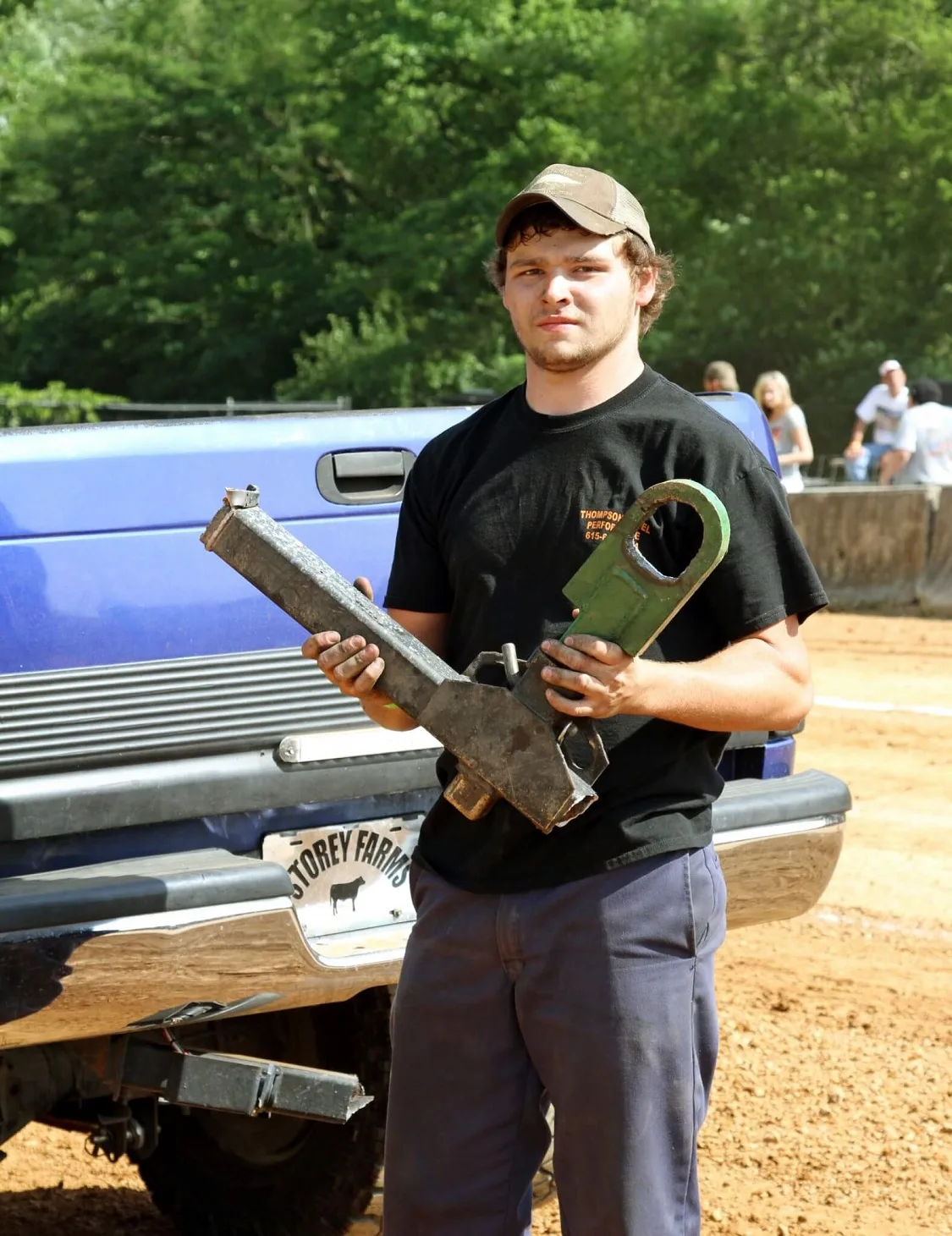 This driver found the weak link in his pulling truck the hard way, literally ripping the hitch mount out from under the truck at the top end of the track. The broken welds and ripped tubing show that these pulling trucks are under a serious load when the sled bears down on them.