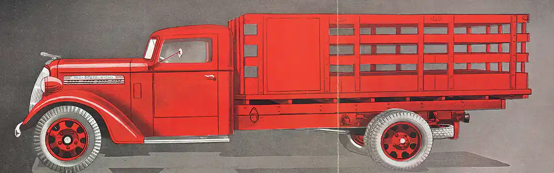This 1 ½-ton Speed Wagon platform shows the unique styling of the 1930s. Again, strong automotive styling influences combined with hard trim pieces closed the appearance gap between trucks and cars.
