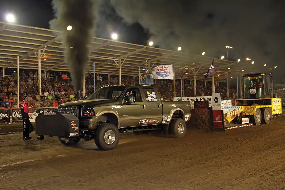 Shane Johnson's 3.0 class pulling truck is an odd duck. We see Fords with <a href="https://www.cummins.com/">Cummins</a> engines frequently, but Johnson chose to put a <a href="https://www.dmaxengines.com/">Duramax</a> in his. Do we call it a Foramax?