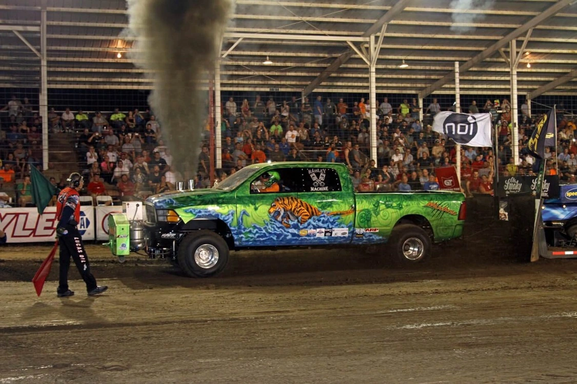 Curt Haisley's truck won the 3.0 class while he was tabbed to pilot the "Wild Diesel" truck in the Super Stock class, so it was fitting that he joined his truck in Victory Lane with a class-winning 325-foot pull.