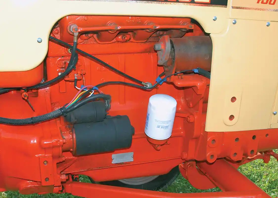 The G188D four-cylinder was a relatively new engine when it first appeared in the 430. It was an oversquare, wet-sleeve, five-main, direct-injected engine. It made about 43 flywheel horsepower in early 430 models, but later versions upped the engine speed from 1,750 to 1,900 and later 2,100 rpm, increasing power to about 50 hp. (Some later ratings showed as much as 57 hp.) Torque was 135 lb.-ft. at 1,400 rpm,, but with a long, flat plateau that started at 1,100 rpm and stayed above 130 lb.-ft. all the way to the 2,100-rpm horsepower peak. The G188D and its later derivative, the G207D, were used in several types of Case-built equipment, including their well-liked lines of backhoes. Production lasted well into the 1990s.