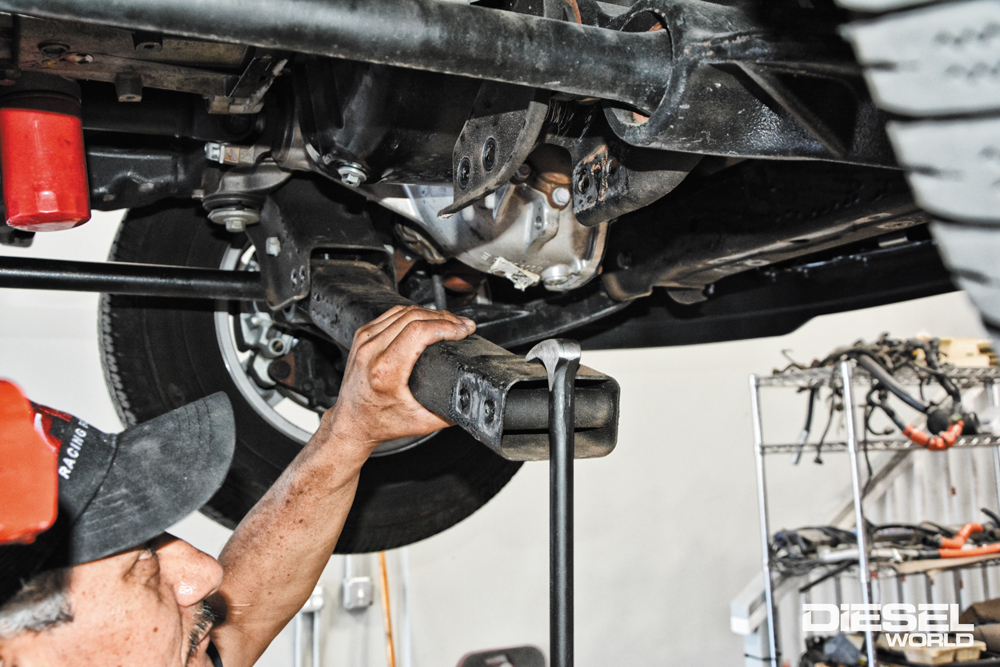 Removing the stock oil pan on an L5P