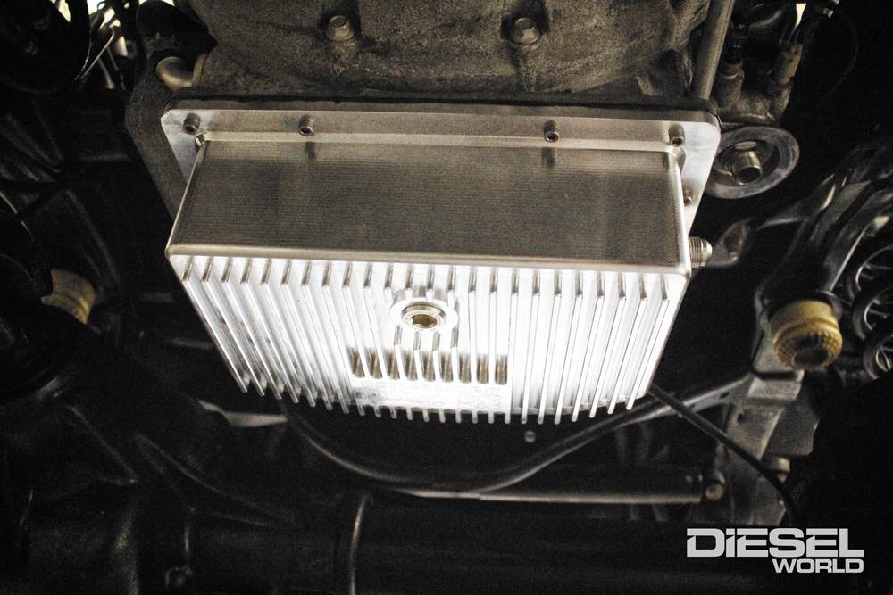 No Limit billet-aluminum oil pan for a Ford 6.7L Powerstroke