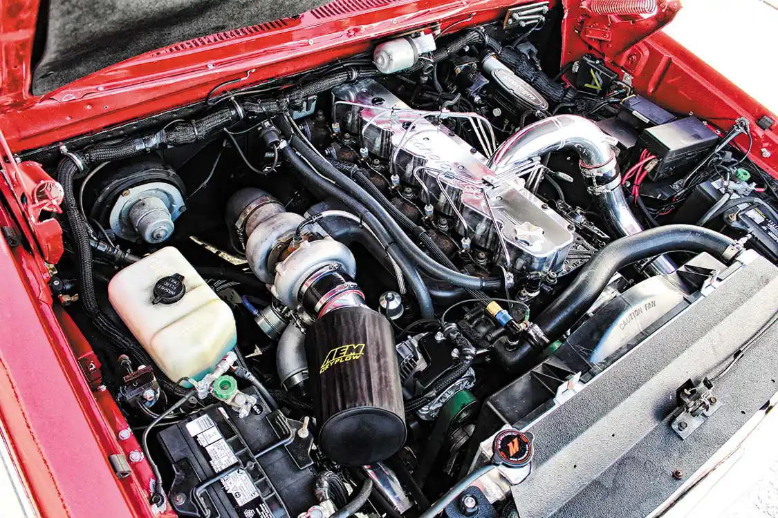 5.9L Cummins fire-ringed, ARP rod bolts, stock compression, Mahle cast-aluminum pistons, Scheid’s street cams, cylinder head, heavy-duty valve springs, ARP head studs
