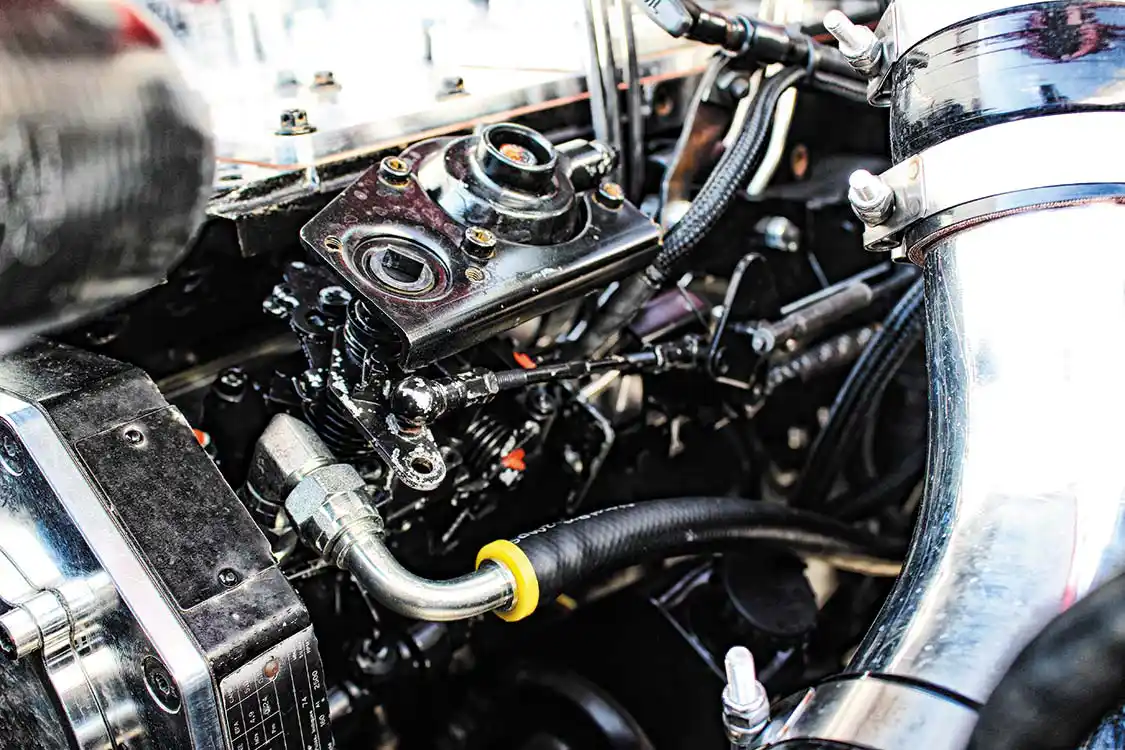 Dodge 5.9L Cummins with Bosch VE, Scheid Diesel 12mm rotary pump, 4,000-rpm governor spring kit, modified fuel pin, 5x0.013-inch nozzle Lightning injectors