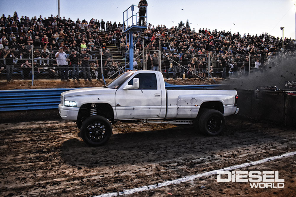 Single cab Dodge dually Cummins sled pulling