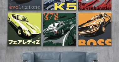 Six original paintings from automotive fine artist Nicolas Hunziker