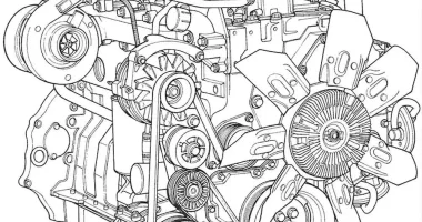 Illustration of the 5.9L Cummins engine