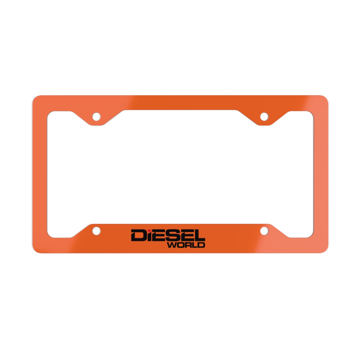 Diesel World logo Metal License Plate Frame Orange Color
