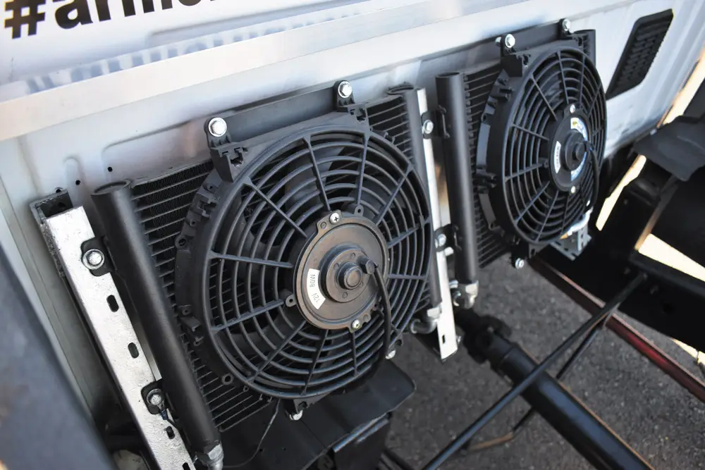 Twin coolers with dedicated fans
