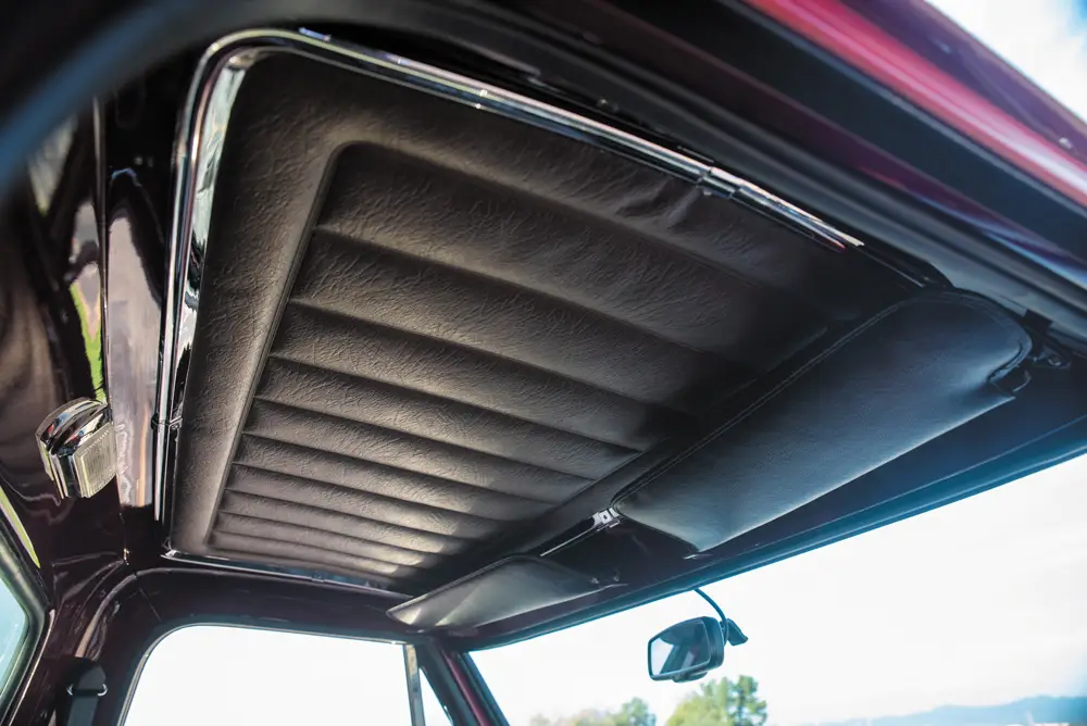 Custom leather roof paneling