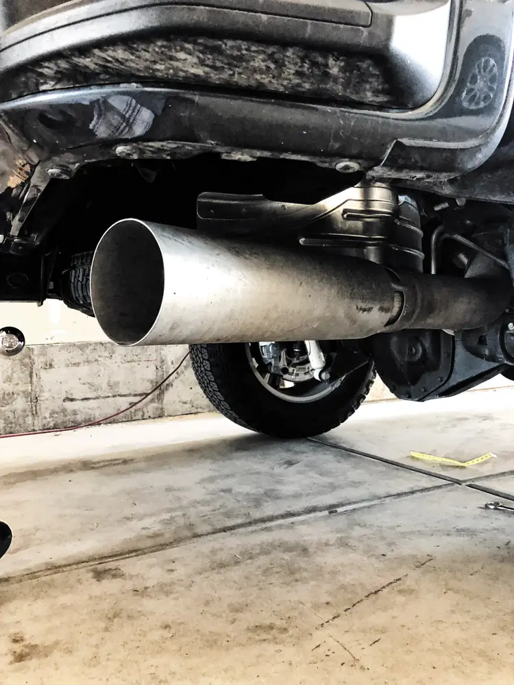 Factory tail pipe on the 2020 Duramax