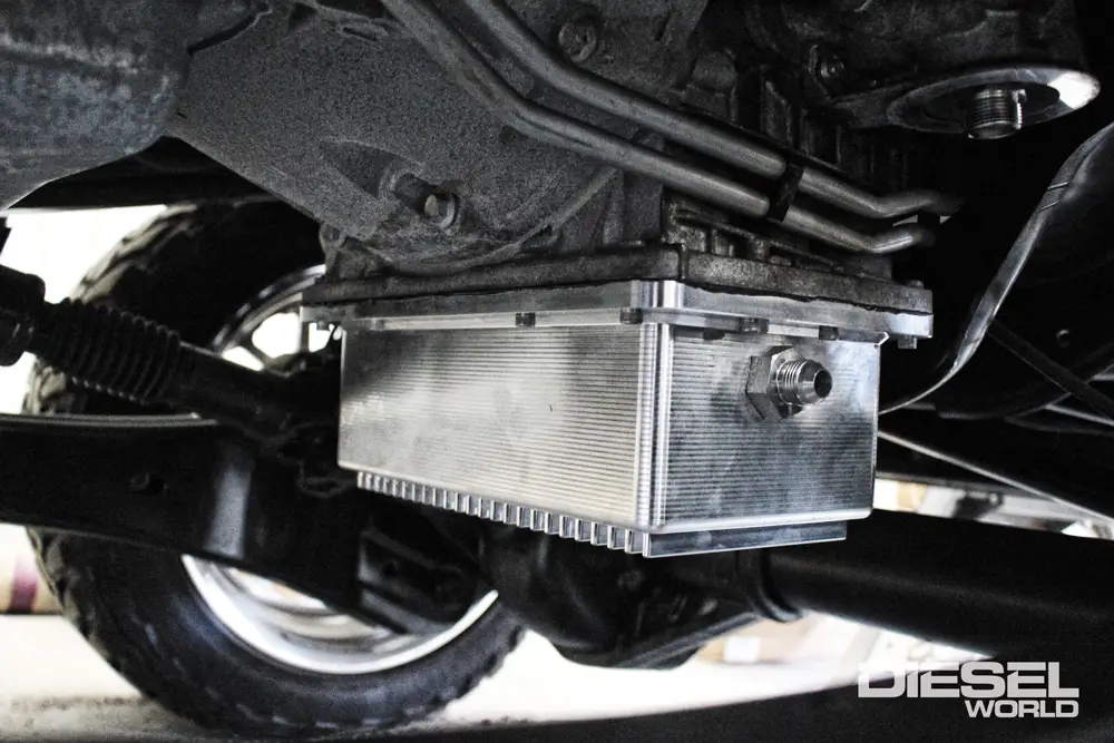 No Limit’s billet oil pan adds three quarts of oil to the 6.7L Power Stroke